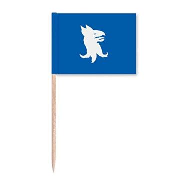 Imagem de Bandeiras de palito de dente de crânio de capacidade feroz externa, marcador, decoração de festa