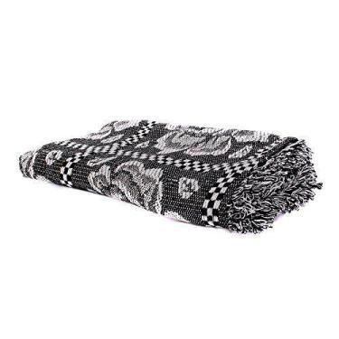 Imagem de Cobertor Casal King Preto Com Branco Algodão - Redes De Dormir