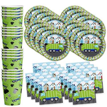 Imagem de Birthday Galore - Garbage Trash Truck Party Supplies Set - Aniversário - Verde - 16 Contagem