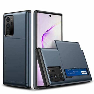 Imagem de Para Samsung S20 Case Carteira com Suporte de Cartão Shell Para Galaxy S20 Plus Ultra Heavy Duty Anti Scratch Capa Dupla Camada, Azul Marinho, Para Nota 10 Plus 5G