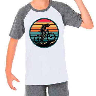 Imagem de Camiseta Raglan Bicicleta Bike Ciclista Cinza Branco Inf02 - Design Ca