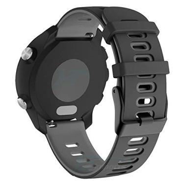Imagem de Pulseira Dual 20mm para Samsung Galaxy Watch Active 40mm 44mm - Galaxy Watch 3 41mm - Galaxy Watch 42mm - Amazfit Bip - Marca LTIMPORTS (Preto com Cinza)