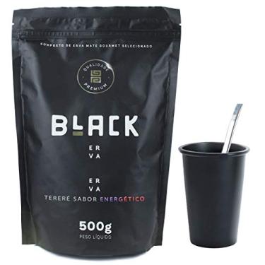 Imagem de COPO DE TERERÉ PRETO+BOMBA DE TERERÉ LISA +BLACK ERVA 500G (Energético)