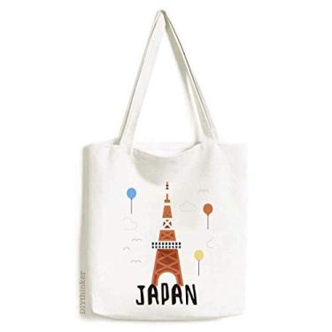 Imagem de Bolsa de lona para viagem japonesa local com torre Tyoko bolsa de compras casual