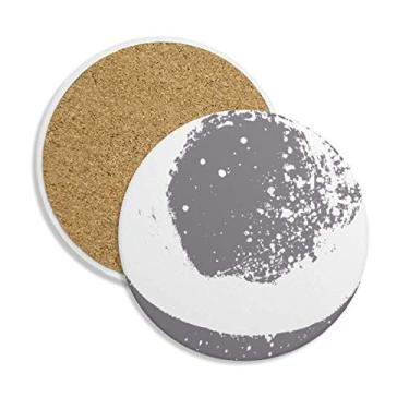 Imagem de Tinta branca abstrata com padrão de arte para porta-copos Caneca de proteção de mesa Pedra absorvente