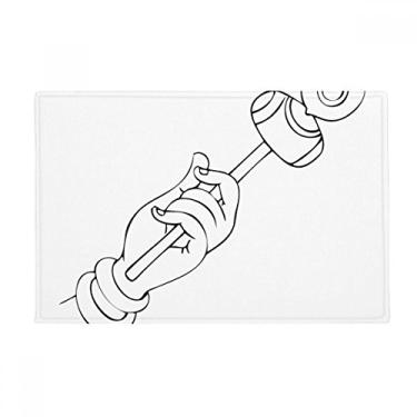 Imagem de DIYthinker Tapete para porta de banheiro com desenho de linha simples, tapete antiderrapante