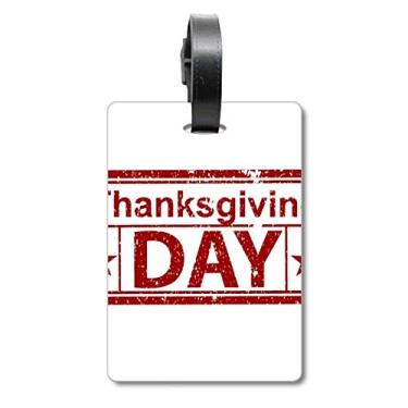 Imagem de Feliz Dia de Ação de Graças, estampa de selo, etiqueta de bagagem, etiqueta para cartão de bagagem, etiqueta