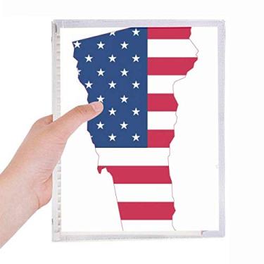 Imagem de Caderno em forma de bandeira de estrelas e listras Vermont com folha solta diário recarregável