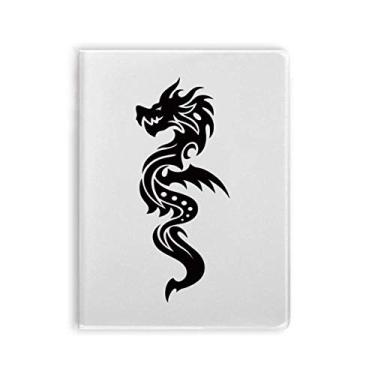 Imagem de Caderno com silhueta de flor de dragão e arte em grão Diário capa macia Diário
