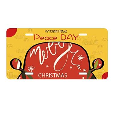 Imagem de DIYthinker Placa de carro com ilustração de folha de guirlanda colorida de Natal para decoração de carro Dia da Paz