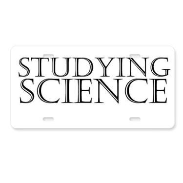 Imagem de DIYthinker Placa de licença em aço inoxidável para decoração de placa de licença de estudo de frases curtas
