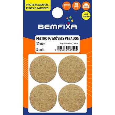 Imagem de Protetor Adesivo Redondo Em Feltro Para Móveis Pesados Bemfixa Bege