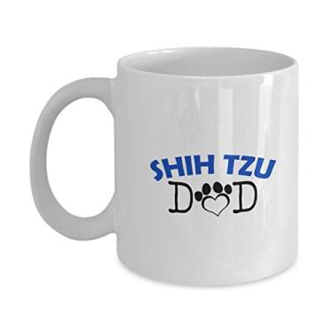 Imagem de Caneca divertida Shih Tzu para casal – Shih Tzu Dad – Shih Tzu Mom – Presentes para amante de Shih Tzu – Ideia única de presente de cerâmica (papai)
