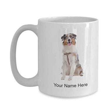 Imagem de Caneca personalizada de pastor australiano - Caneca de café para amantes de pastor australiano, ideia de amantes, meninos e meninas - Caneca de café de 425 g