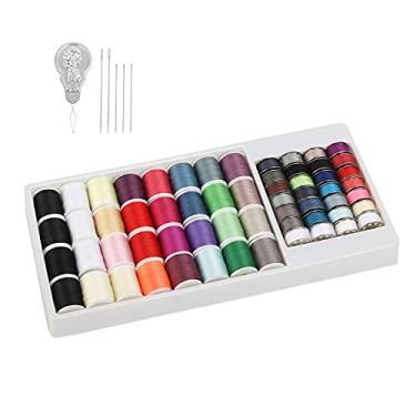 Imagem de NEX 60 peças bobinas kit de linha de costura, mini bobinas de poliéster e carretéis de linha para costura manual e máquina