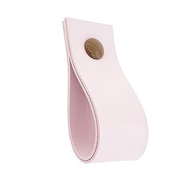 Imagem de Puxador Doko Parafuso - Textura de Couro Rosa - Parafuso Marrom