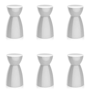 Imagem de Conjunto com 6 Bancos | Banquetas Rad Branco