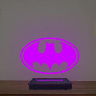 Imagem de Luminária Led 3D Batman Batsinal Abajur Luxo Dc Comics - Artelizando
