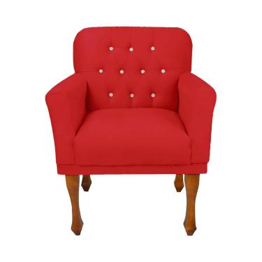 Imagem de Cadeira Poltrona Estofada Para Sala de Espera Anitta Suede Vermelho LM DECOR