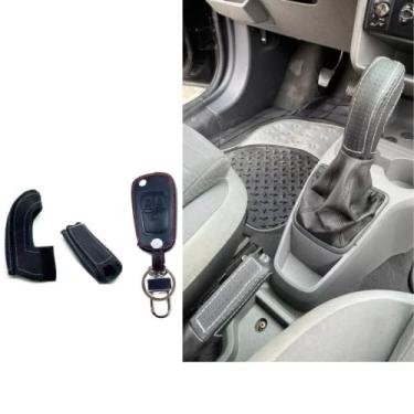 Imagem de Kit Capas Manopla Câmbio Manual + Alavanca Freio de Mão + Chave Canivete 3 botões Montana 2011 2012 2013 2014 2015 2016 2017 2018 2019 2020 2021