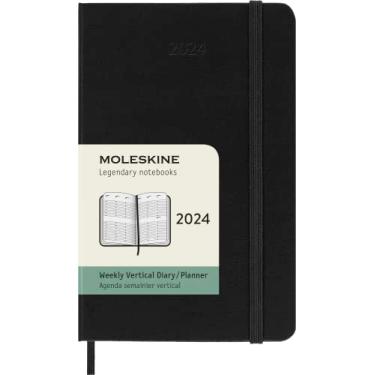Imagem de Moleskine 2024 Vertical Weekly Planner, 12M, Pocket, Black, Hard Cover (3.5 x 5.5)