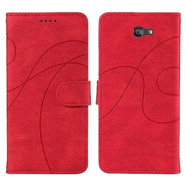Imagem de Capa Carteira Compatible With Samsung Galaxy J7 Prime Card Slot Holder Detachable Wristband Flip Phone Case Multifunctional Case Compatible With Samsung Galaxy J7 Prime (Color : Rojo)