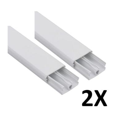 Imagem de Kit 2 Canaleta 2 Divisórias Cabos Fios Fita Dupla Face 2Mt