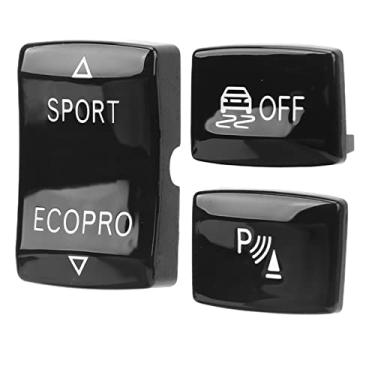 Imagem de Kit de botão de engrenagem de 3 peças ESP interruptor antiderrapante botão esportivo chave de sensor de radar 6131 9252 912-1 ABS substituição para F20 F21 F22 F23 (preto)