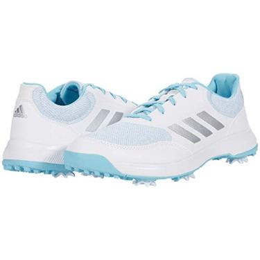 Imagem de adidas Sapato de golfe feminino W Tech Response 2.0, Branco/Prata Metálico/Hazy Sky, 8.5