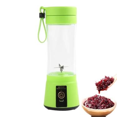 Imagem de Copo de suco – Espremedor de frutas sem fio de 400 ml para smoothies, liquidificador de cozinha com lâminas de aço inoxidável para acampamento, piquenique, casa, trabalho, escola