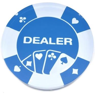 Imagem de Botões de revendedor de cassino de flores de pôquer acrílico azul baccarat texas hold'em pôquer cartas de pôquer guarda chips diâmetro 72 mm 95 g/pc 421 sensacional