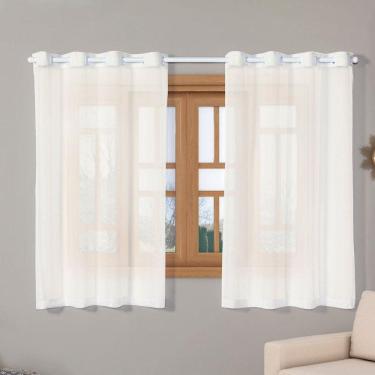 Imagem de Cortina Voal Transparente 2,20M X 1,40M Sala E Varanda Palha
