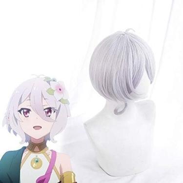 Imagem de Anime Wig Anime Games Princess Connect Re:Dive Cosplay Kokkoro Party Adult Stage Performance Wig Props Game Character Cosplay Wigs + Cap
