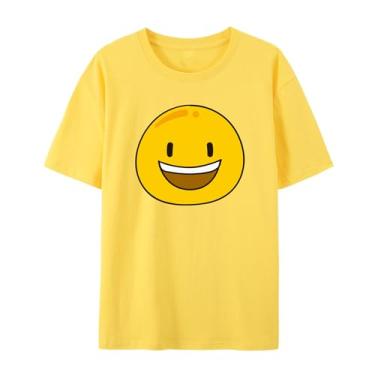 Imagem de Camisetas Emoji Sorrindo Rosto para Presentes Bom Humor, Amarelo, P