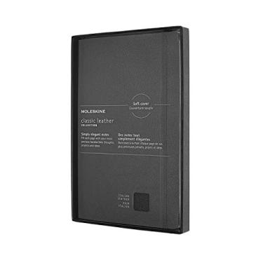 Imagem de Moleskine Limited Collection Notebook Leather, Large, Ruled, Soft, Open Box, Black (5 x 8.25)
