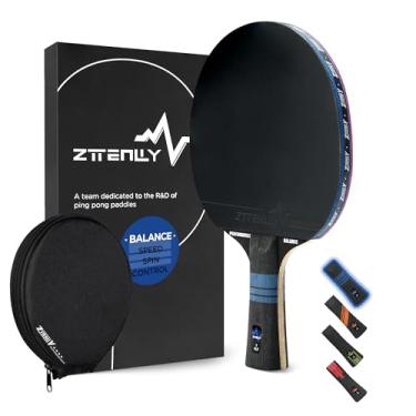 Imagem de ZTTENLLY Raquete de ping pong com tecnologia de carbono | Série Performance-Series, lâmina mais fina de 7 camadas, velocidade especialista/borda/equilíbrio, capa protetora mais espessa | Raquete de tênis de mesa para jogos profissionais ou treinados