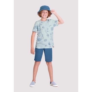 Imagem de Conjunto Infantil Alakazoo com Camisa e Bermuda Sarja-Unissex