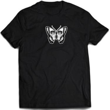 Imagem de Camiseta Borboleta caveira Camisa Skull Butterfly-Unissex