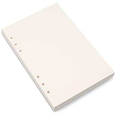 Imagem de Refil de papel A5 em branco, refis de papel perfurado com 6 furos para fichário A5, anotações, 80 folhas/160 páginas, 14 x 21 cm, bege (1)