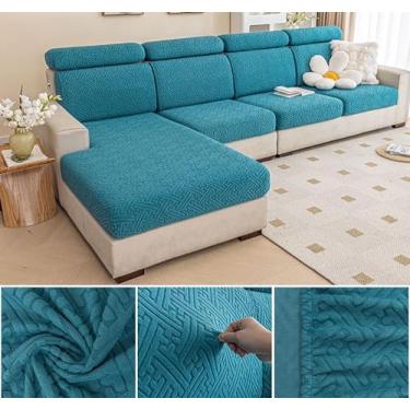 Imagem de Sofá De Estiramento Slipcover Sofá Capa Protetor De Móveis Sofá Macio Com Fundo Elástico Para Crianças, Poliéster Spandex Jacquard Tecido (B,Azul02)