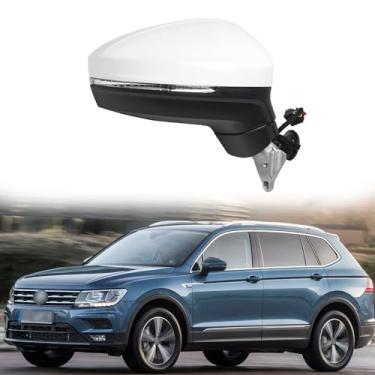 Imagem de Espelhos laterais de passageiro aptos para Volkswagen VW Tiguan 2017 2018 Retrovisores laterais de substituição retrovisores de carro acessórios de aquecimento, luz de direção, ajuste elétrico,