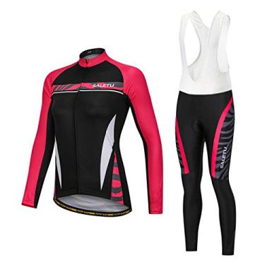 Imagem de Camisetas femininas de ciclismo - roupas de ciclismo femininas, proteção solar, respirável, secagem rápida, vermelho + preto-1, M