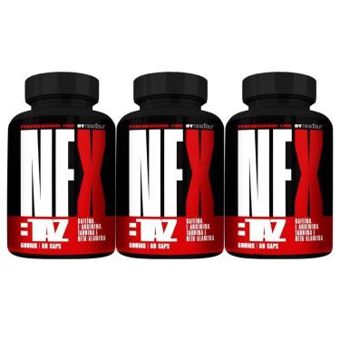 Imagem de 3x Nf Taz Cafeina Arginina Taurina e Beta Alanina 600mg 60 Caps - New Four-Unissex