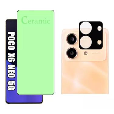 Imagem de Kit Para Xiaomi Poco X6 Neo 5g - Película Ceramic 9D Clear + Película Protetoda da Câmera Lente