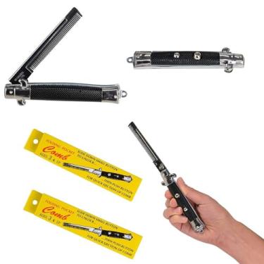 Imagem de Chochkees Pente de bolso dobrável de 23 cm, aço inoxidável (pacote com 8)