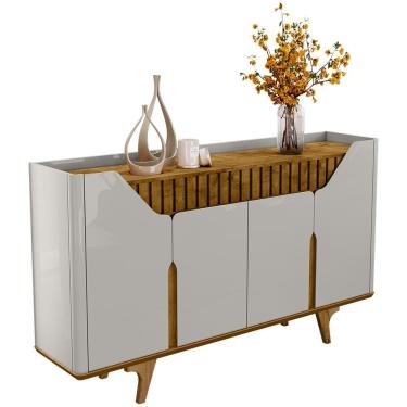 Imagem de Aparador Buffet Tamisa com 4 Portas e Pé Madeira Maciça