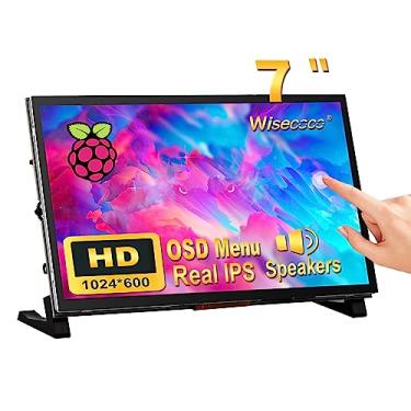 Imagem de Tela LCD sensível ao toque de 7 polegadas para Raspberry Pi Monitor portátil IPS 1024 * 600 Alto-falante duplo com HDMI Tela sensível ao toque para RPi 5 4 3 2 Zero B B+ Windows Drive-Free