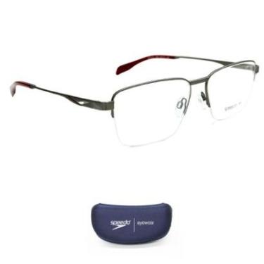 Imagem de Armação de Grau Speedo SP1410 02B Metal Cinza Vermelho-Unissex
