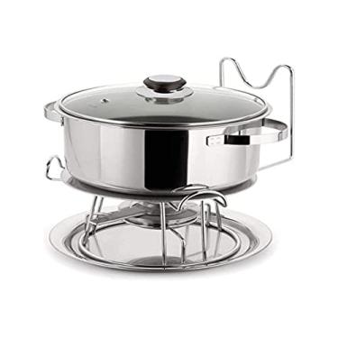 Imagem de FORMA INOX Rechaud Redondo em Aço com Difusor e Tampa de Vidro 5L