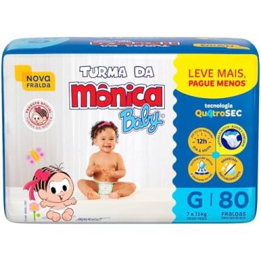Imagem de Fralda Turma da Mônica Baby G com 80 Unidades